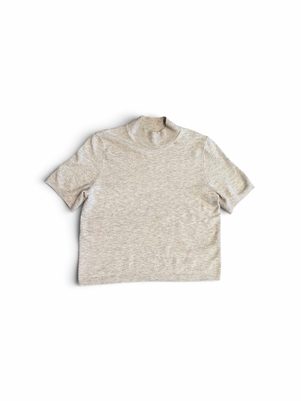 a new day Beige Heathered Mock Neck Top size medium